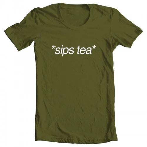 Original TEEZ XXX-Large GEEK Green Sips Meme Tea Military T-shirt Artwork Men's Inspired by Kermit