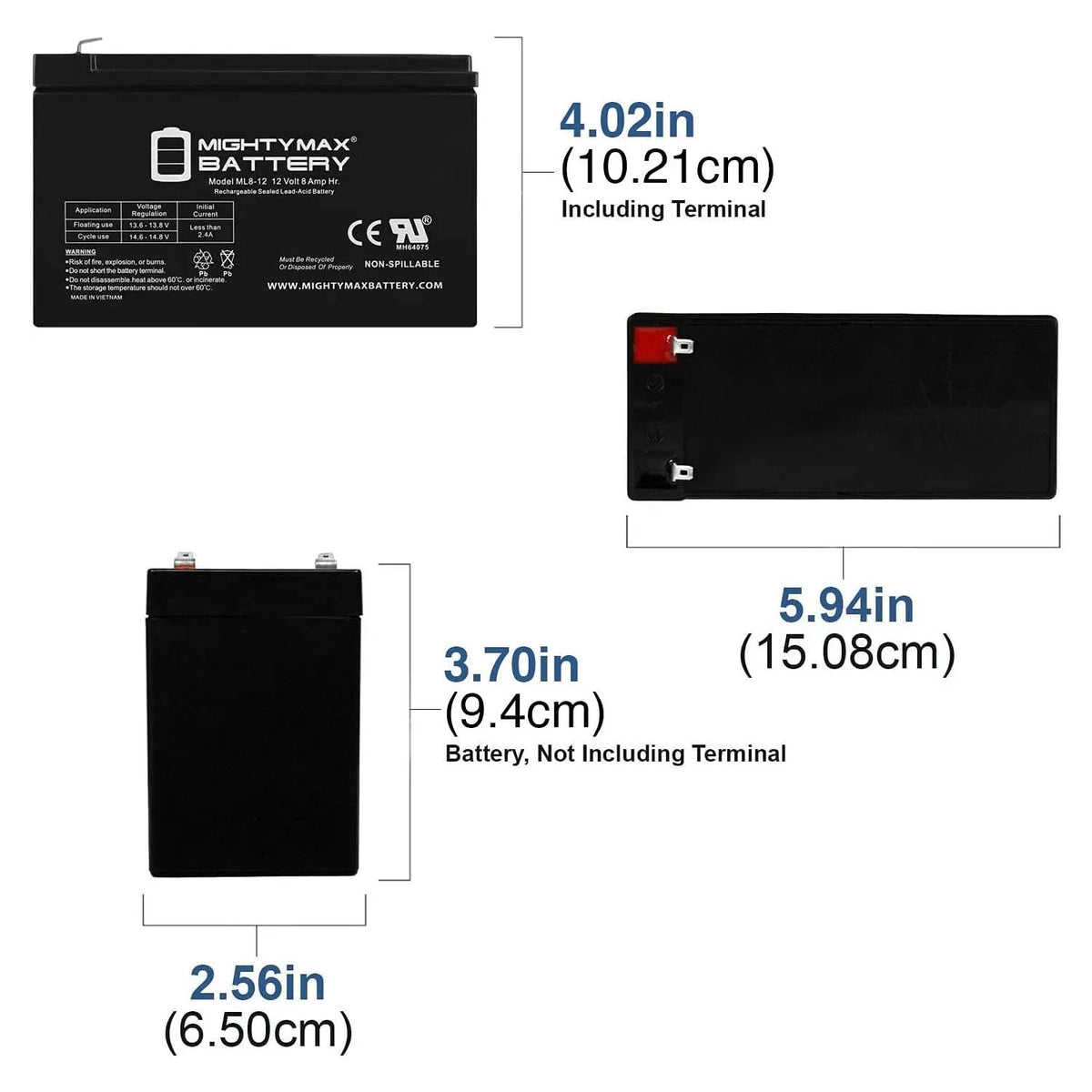 Mobility TravelMate 8AH Battery 12V for 12V Solar Panel +