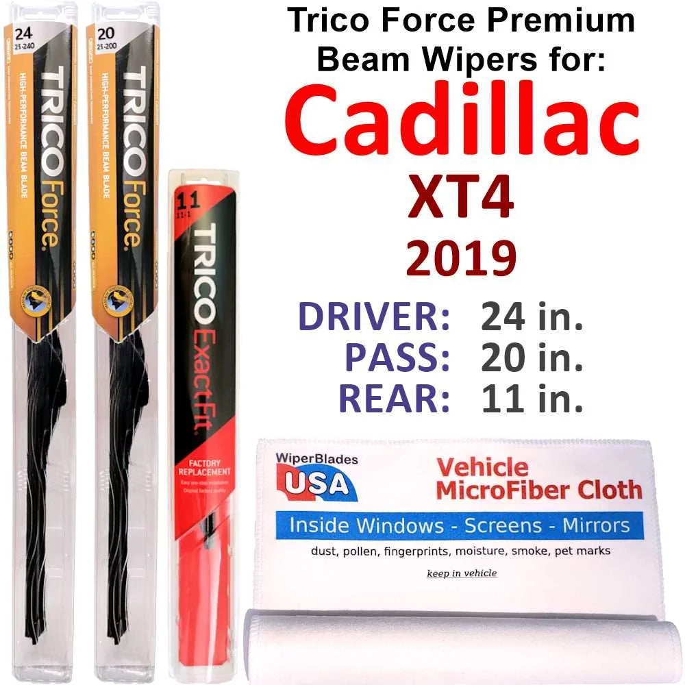 w/Rear (Set 2019 Performance 3) Cadillac Beam Wipers of XT4 Wiper
