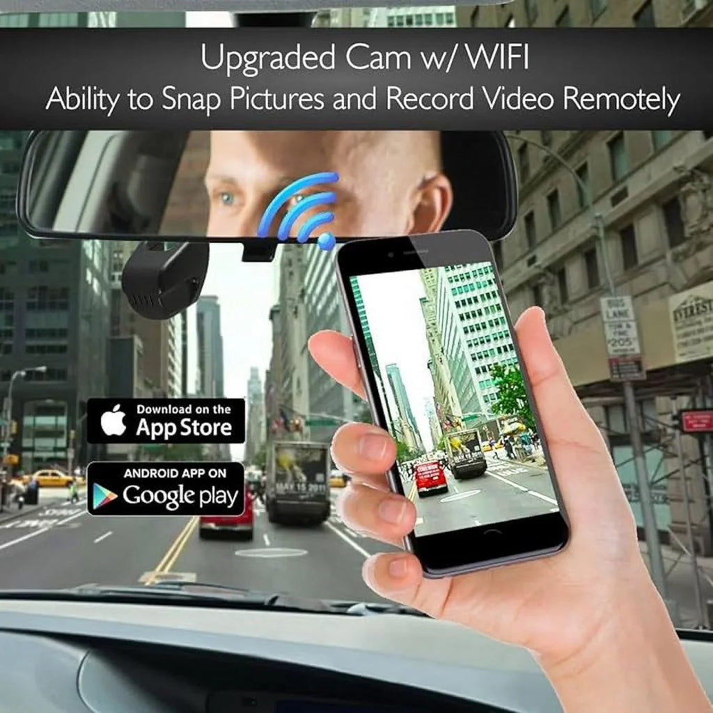 Wifi Upgraded Video HD Camera Dash Cam Car Dashboard Box Pyle Open - RED/BLACK - 1080p