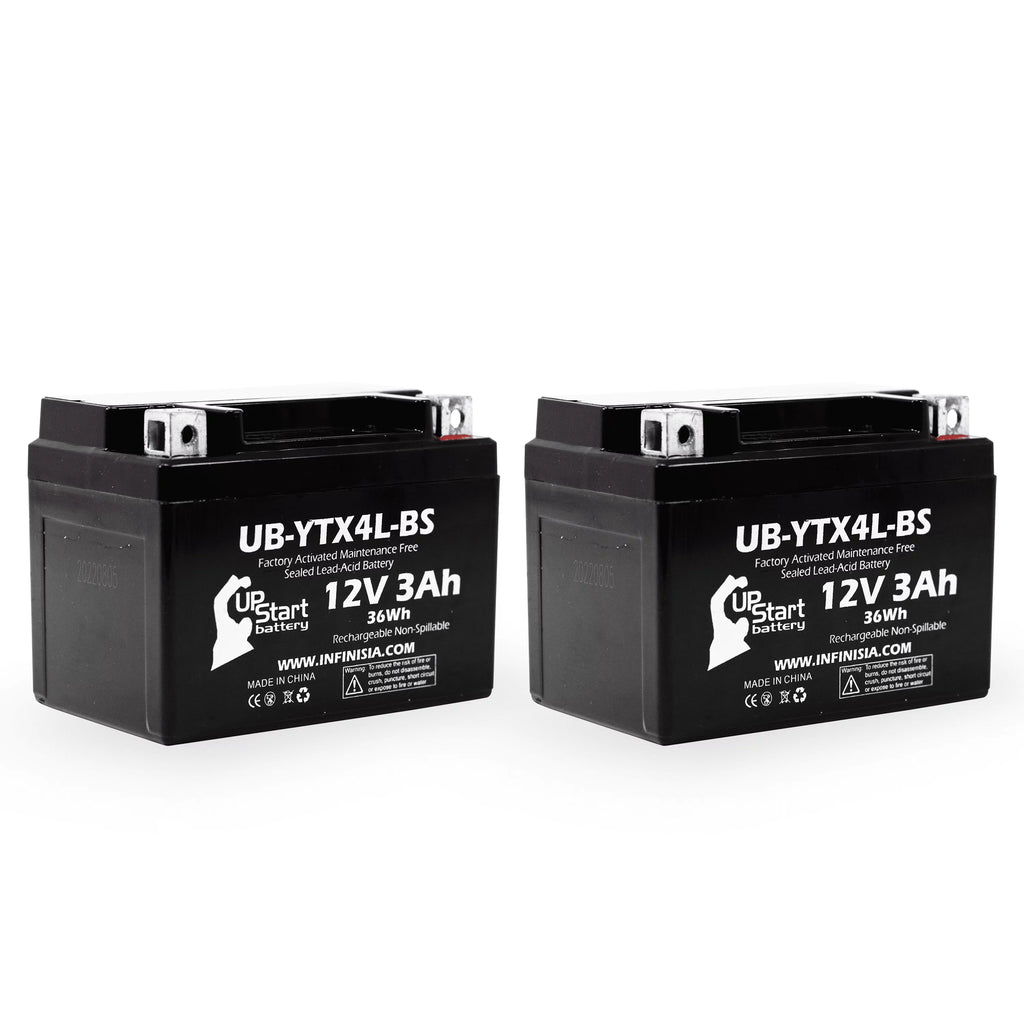 Quest Battery Factory (Can-Am) DS90, 3Ah, Replacement DS90F, UB-YTX4L-BS - 2-Pack Activated, Maintenance ATV Free, 90CC 12V, Bombardier 2008