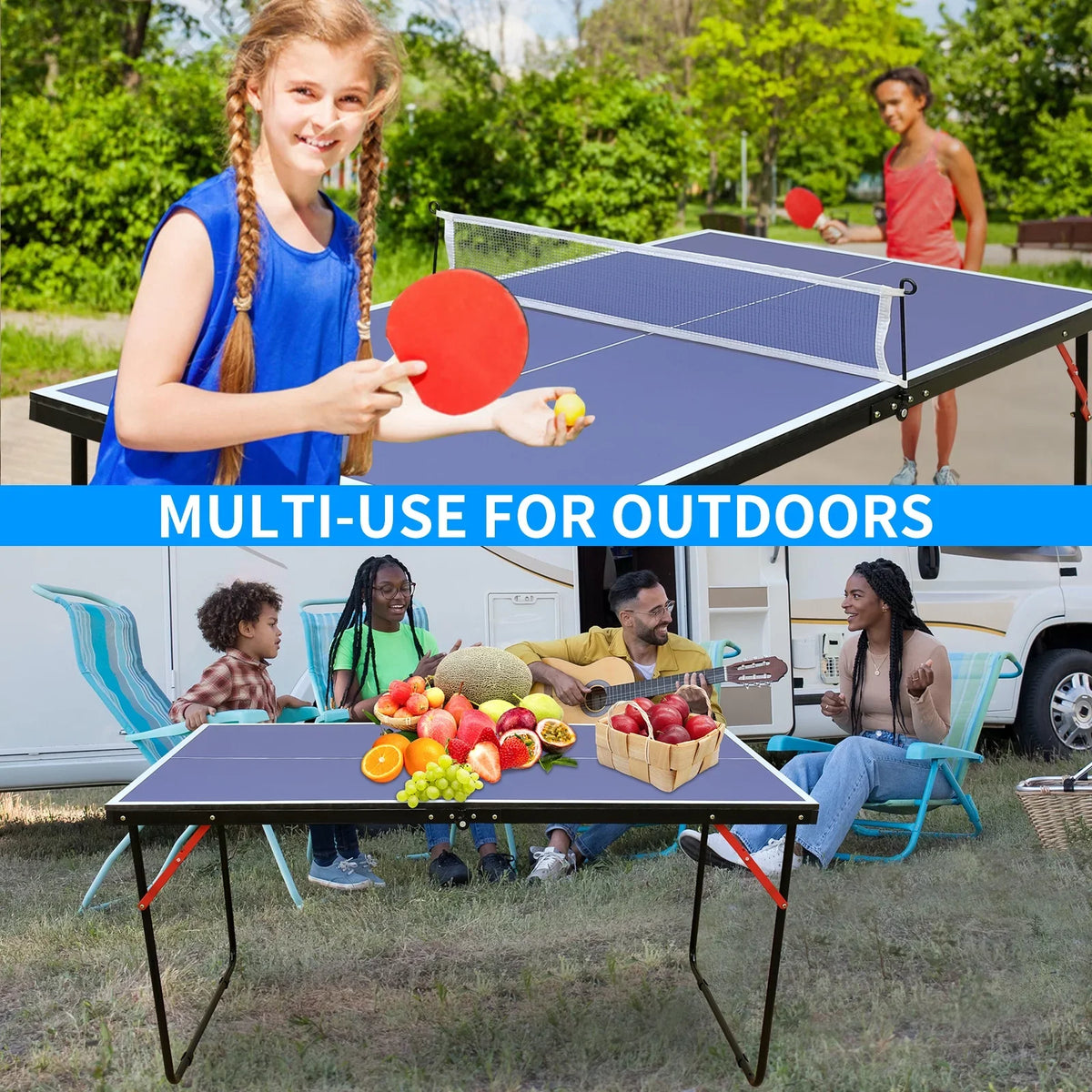 Pong Table Ping Table 2 Tennis Net, Portable Balls and Tennis Foldable Table 3 with Set, for Table Tennis Table Table Kids, Indoor Adults Paddles Outdoor Midsize &