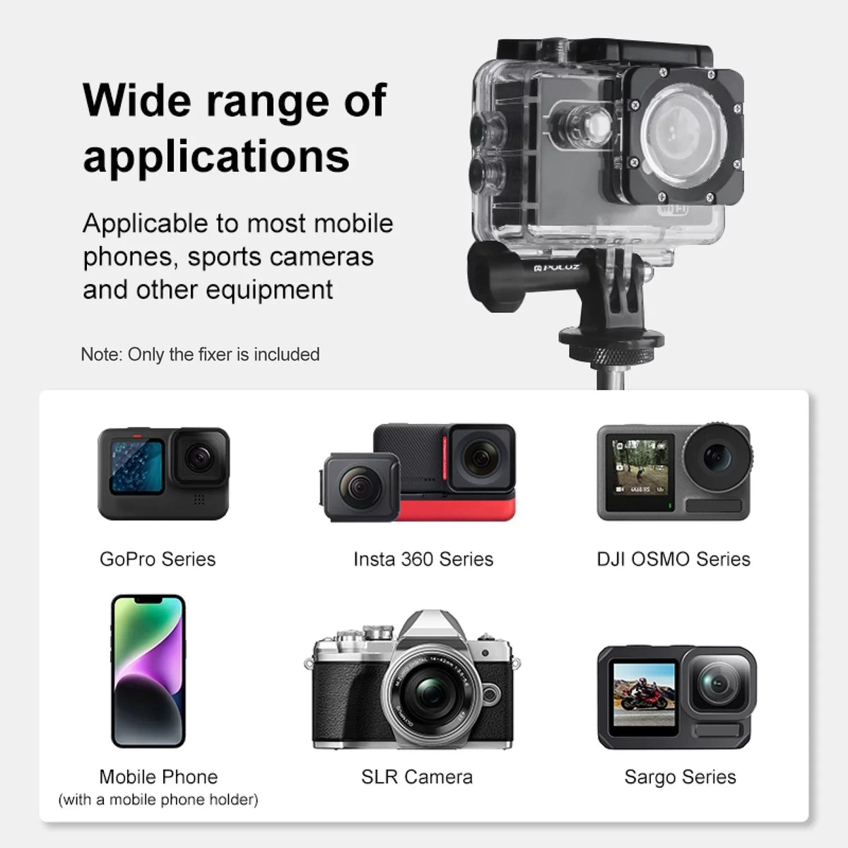 Ball AKASO, DJI, Camera Load Aluminum Handlebar - Capacity, with Head, 11/10/9/8/7, Adapter, Compatible Insta360 Bicycle Rotatable Hero Mount Dual Clamp 1.5kg Alloy Adapter,