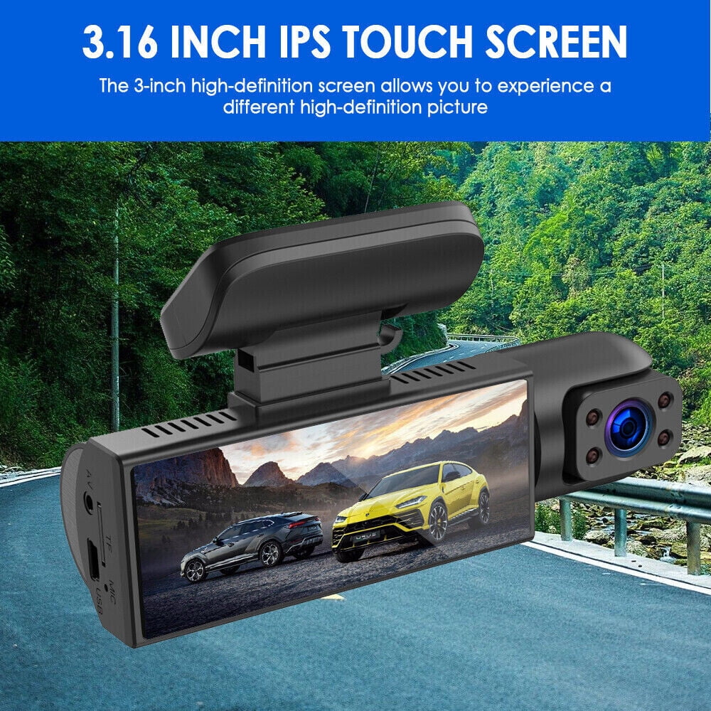 w/ JahyShow Camera Cam Car G-Sensor DVR Front 1080P Dash Recorder Lens Video Dual Inside