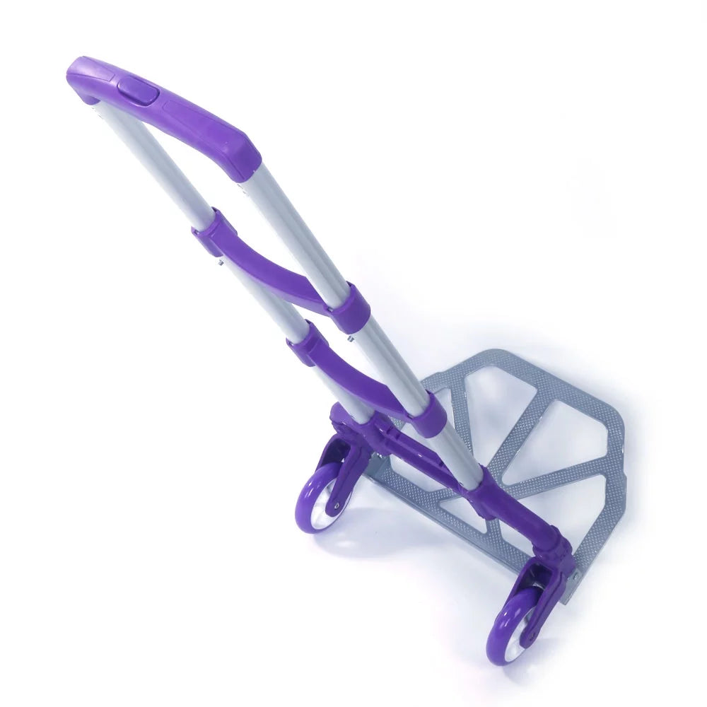 Folding Dolly Cart Portable Collapsible Aluminium BMTBUY Trolley Luggage Truck Hand Purple Push