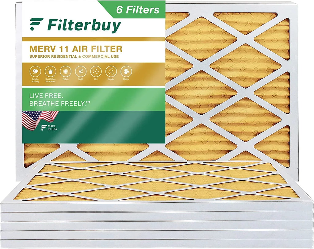 HVAC (6-Pack) Air Furnace 11 Pleated 14x36x1 Filterbuy MERV AC Filters