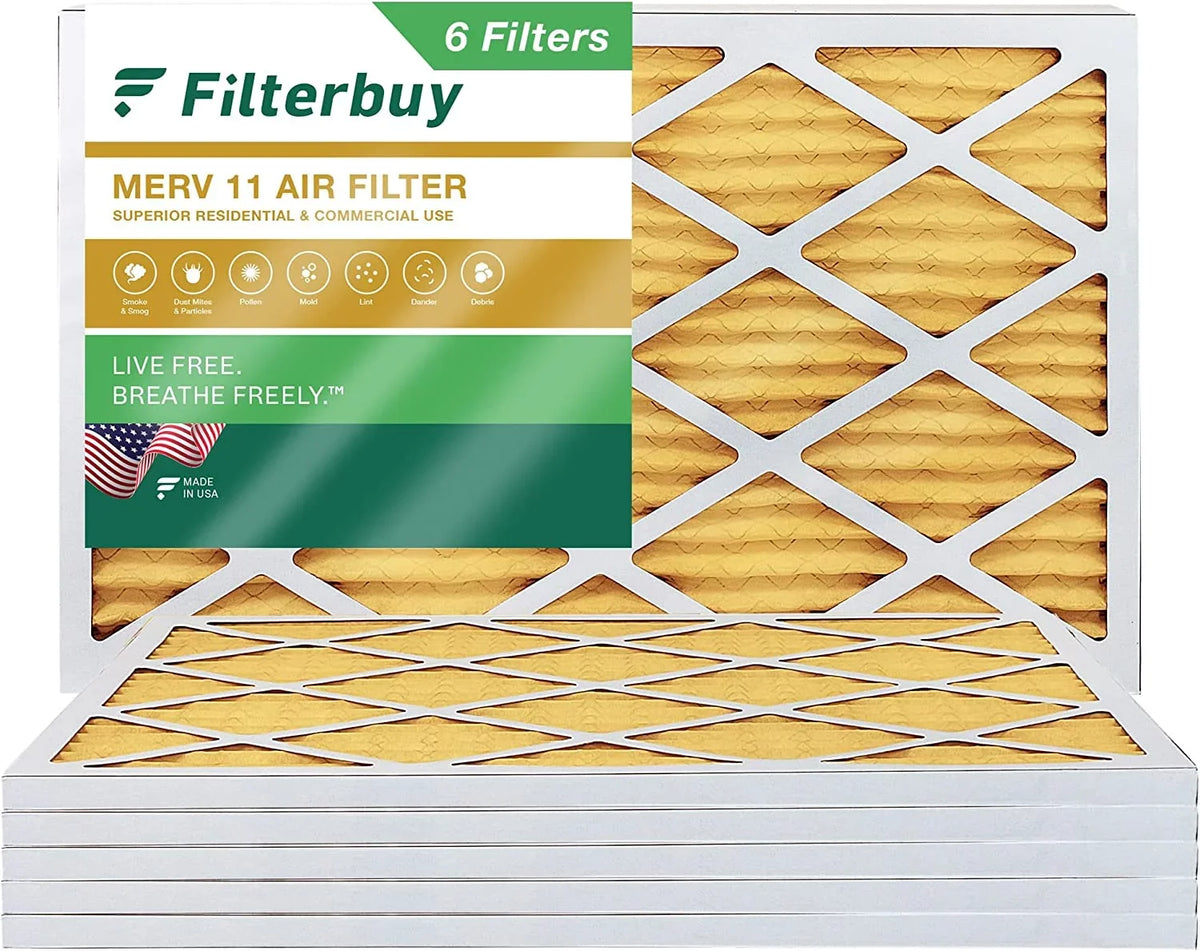 HVAC (6-Pack) Air Furnace 11 Pleated 14x36x1 Filterbuy MERV AC Filters