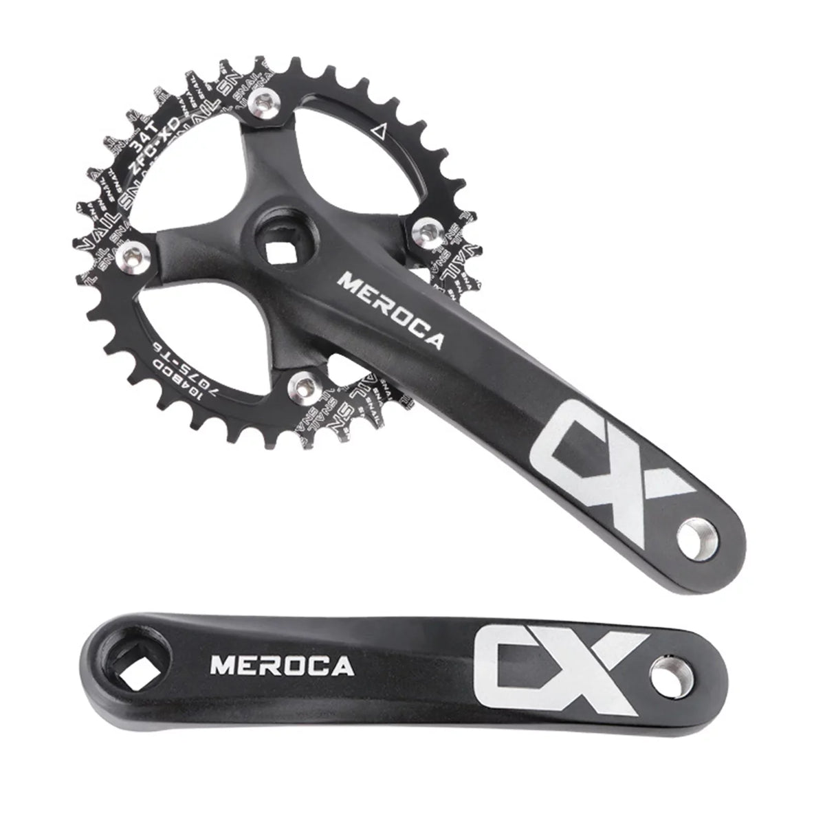 Ideal Single MEROCA 170MM Mountain for Crankset, 8/9/10/11 - for 104 Set - Biking Alloy Enthusiasts Aluminum Ring Bike Crank Speed BCD