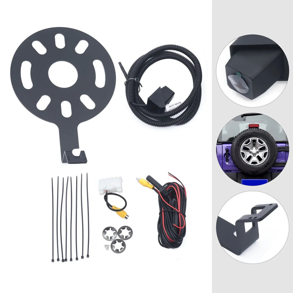 170° Camera View JK ZhdnBhnos for 2007-2017 Spare Wrangler Mount Jeep Backup Bracket Tire Kit Rear