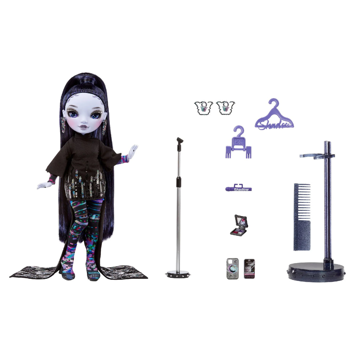 for Fashion Reina Colorful Glitch Fashionable Years Kids Crowne Gift High & 10+ Accessories. Doll. High & Collectors 4-12 Rainbow Play Outfit Shadow - Purple Great Old