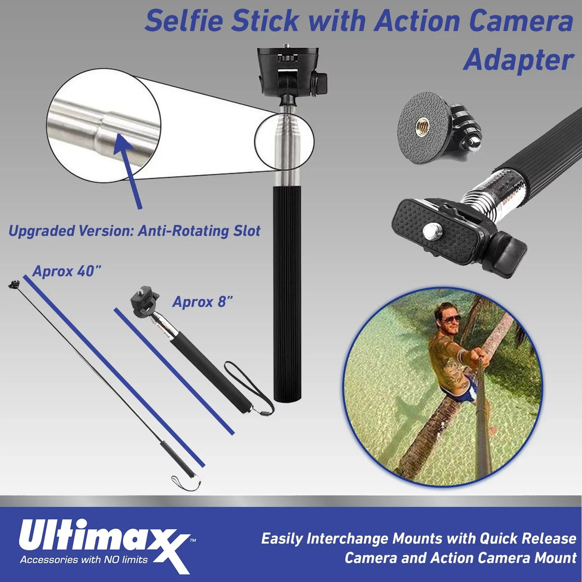 & Bundle / Multi-Adjustable 64GB Bundle) Mini Mount, Pipe Selfie-Stick Black MicroSDXC, Extreme HERO11 Grand More Ultimaxx (27pc Includes: GoPro Much - Bike