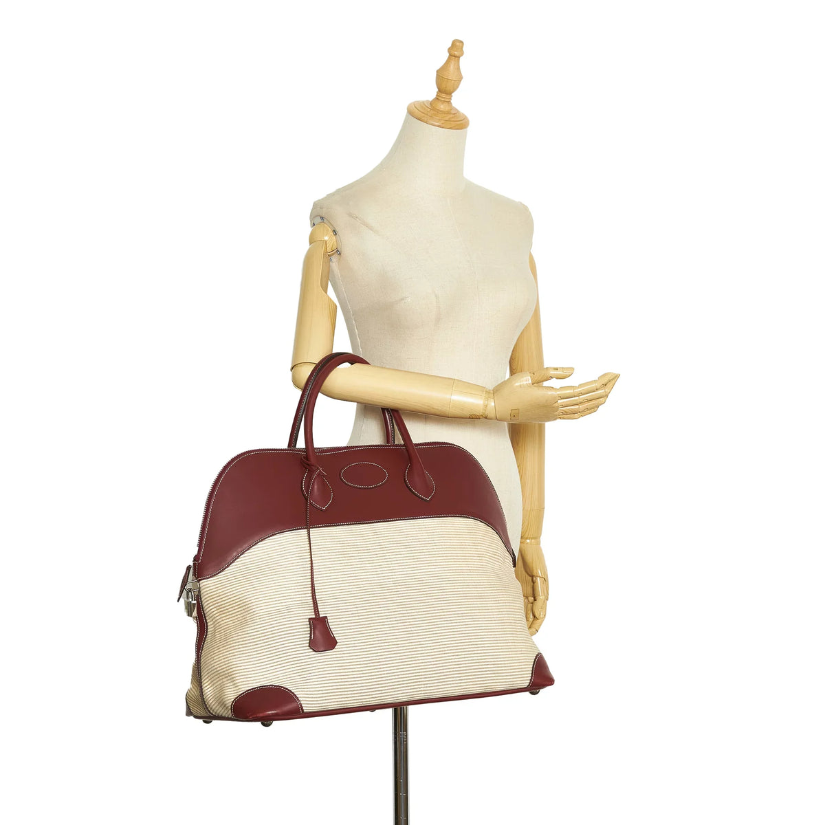 Hermès Unisex Authenticated Travel (Good) WeekenderBag Canvas Fabric Toile 45 Brown Bag Bolide Pre-Owned