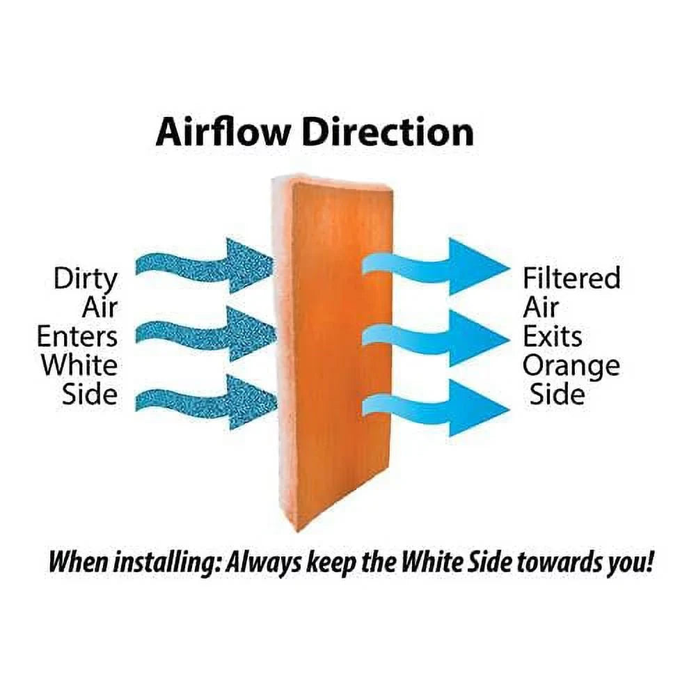 Orange/White Media Dry Filter 1 Tackifier a 10 Foot Media Polyester MERV8 - inch x Roll, Heavy with 25 x HVAC/Air inch