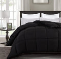 Quilted Comforter Black) King (Cal Tabs Fill Microfiber Stitch - King, Box All Chezmoi Insert Alternative Plush Season - Corner - California Collection Down Size Duvet with
