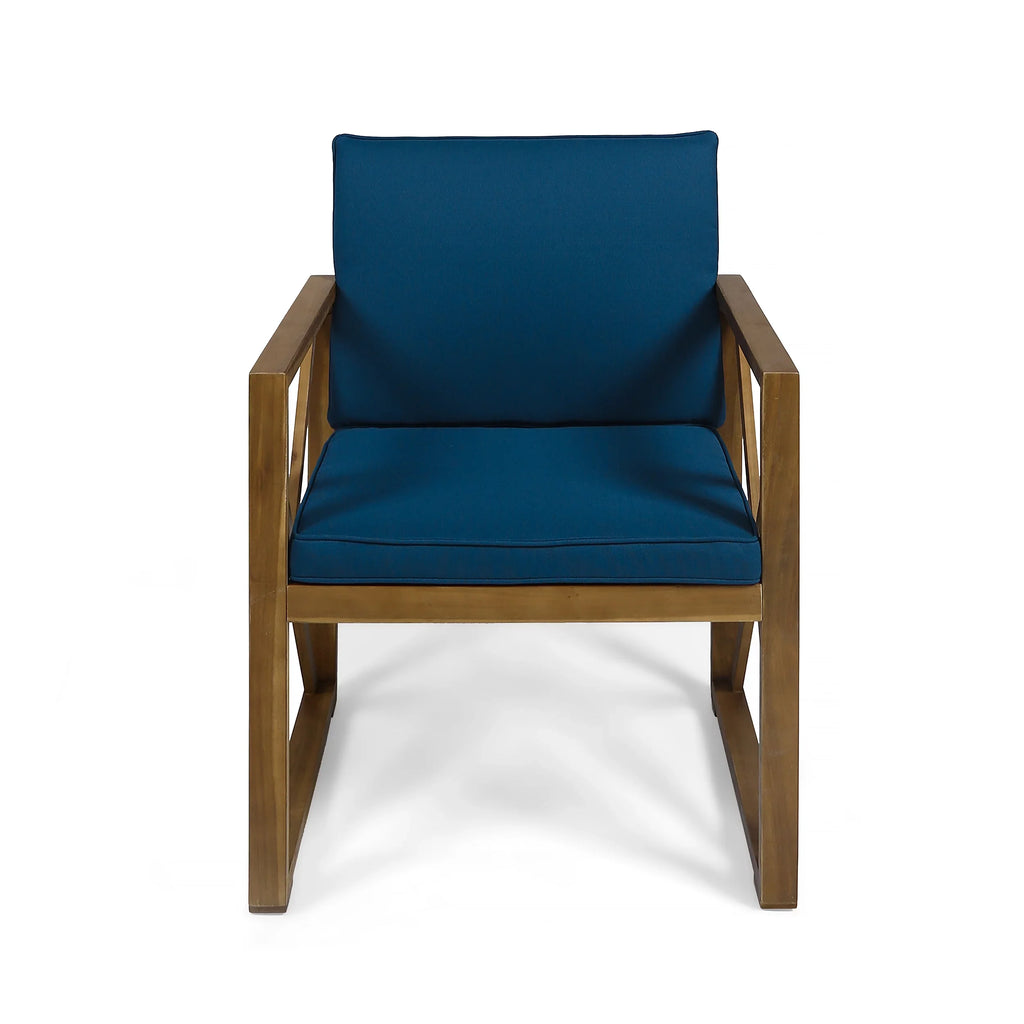 Dark GDF Wood 4 Acacia and Chat Set Cushions, Teal Studio Outdoor with Brown Seater Arcadia
