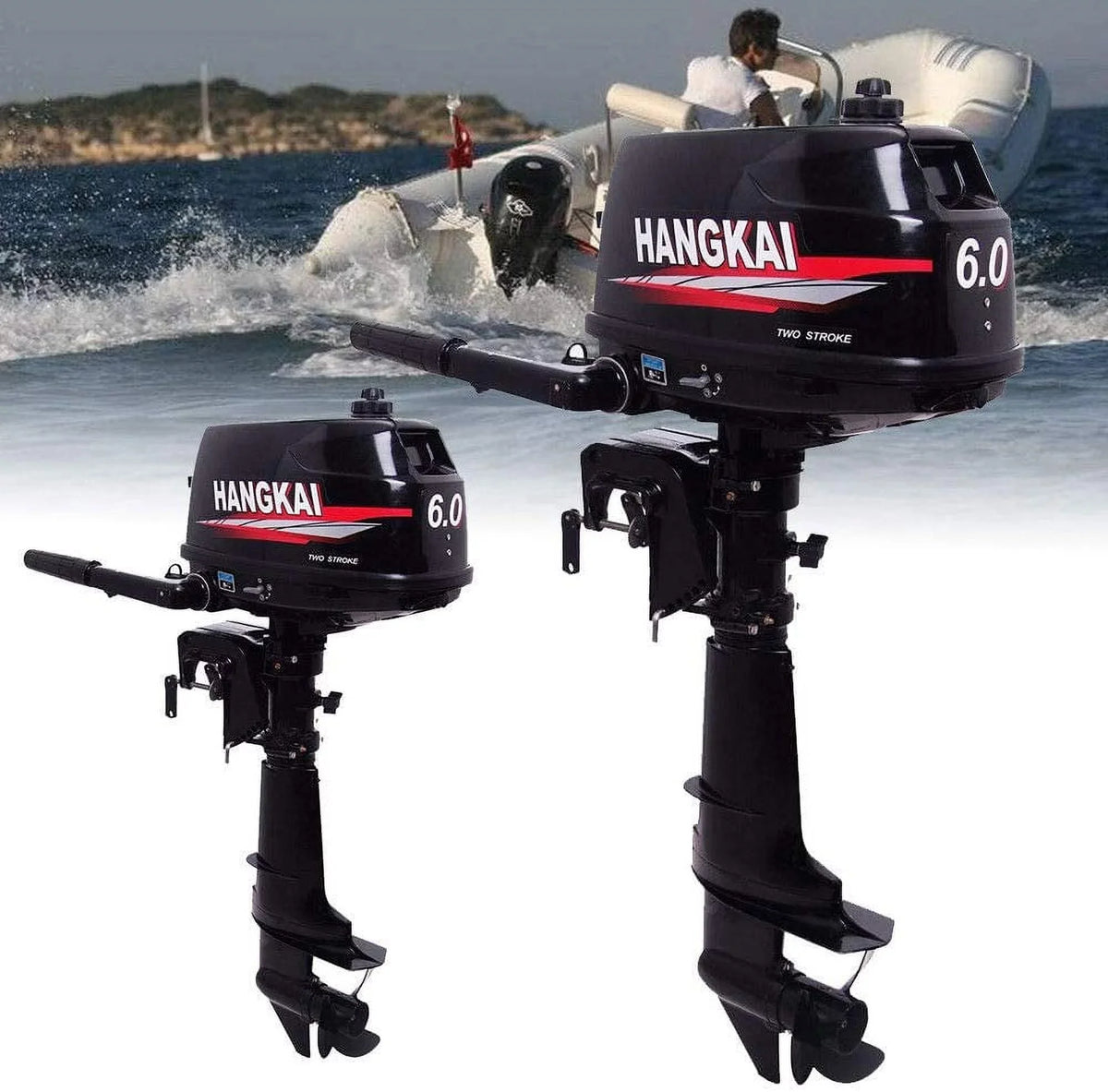 Durable Moto Water 2-Stroke CDI 6HP Aluminum Inflatable Cast Construction Fishing Boat FETCOI Cooling Outboard System Engine