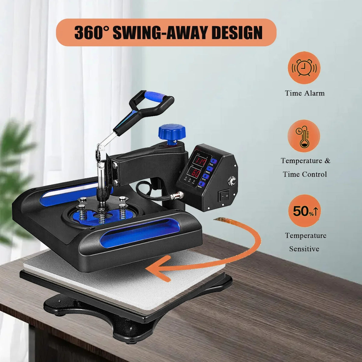 Blue Precise Machine Inches Away Control in Sublimation Digital 15 Printer 1, Printer, x Press 8 Heat LCD Banner 360 Vinyl 15 for Printing, Transfer Bag, Pillow, Transfer Swing Canvas T-Shirts,