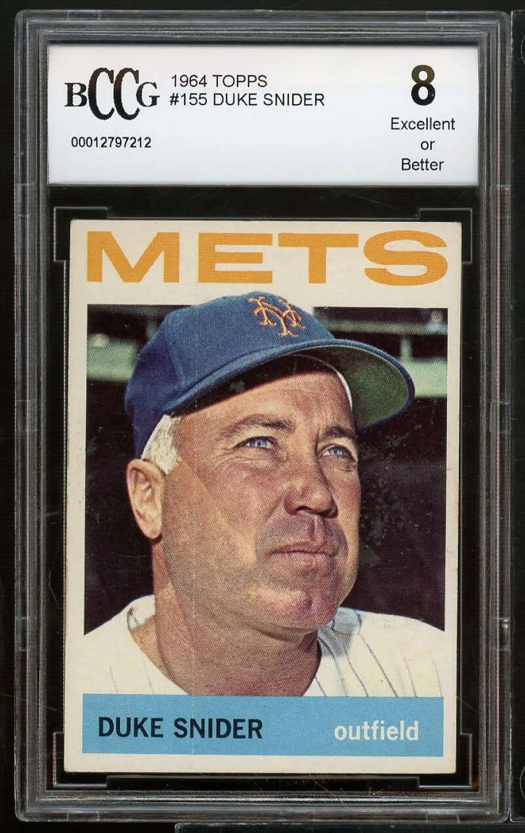 8 BGS Duke Topps #155 BCCG 1964 Excellent+ Card Snider