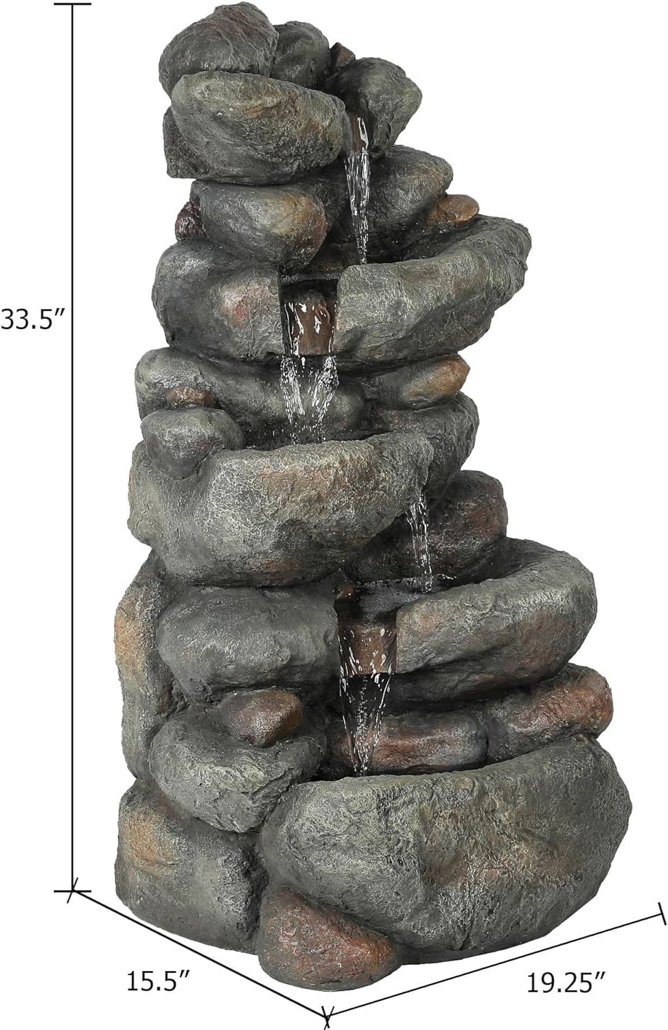 Fountain Garden Courtyard Outdoor Cascading Rock Floor For 4 Fountain Fountain, Waterfall Layer Backyard Decorative Resin Stacked