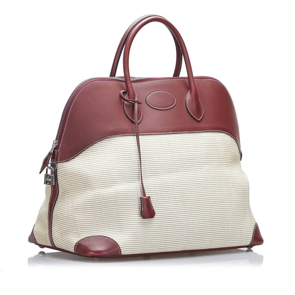 Hermès Unisex Authenticated Travel (Good) WeekenderBag Canvas Fabric Toile 45 Brown Bag Bolide Pre-Owned