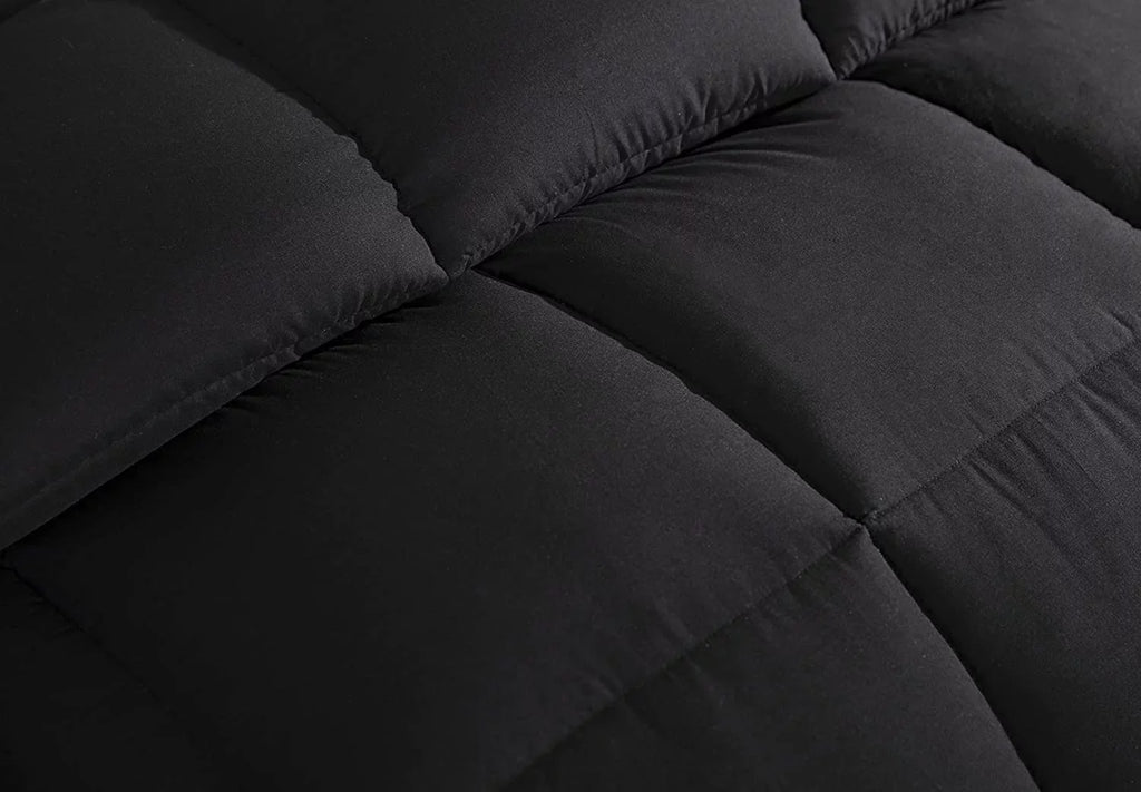 Quilted Comforter Black) King (Cal Tabs Fill Microfiber Stitch - King, Box All Chezmoi Insert Alternative Plush Season - Corner - California Collection Down Size Duvet with