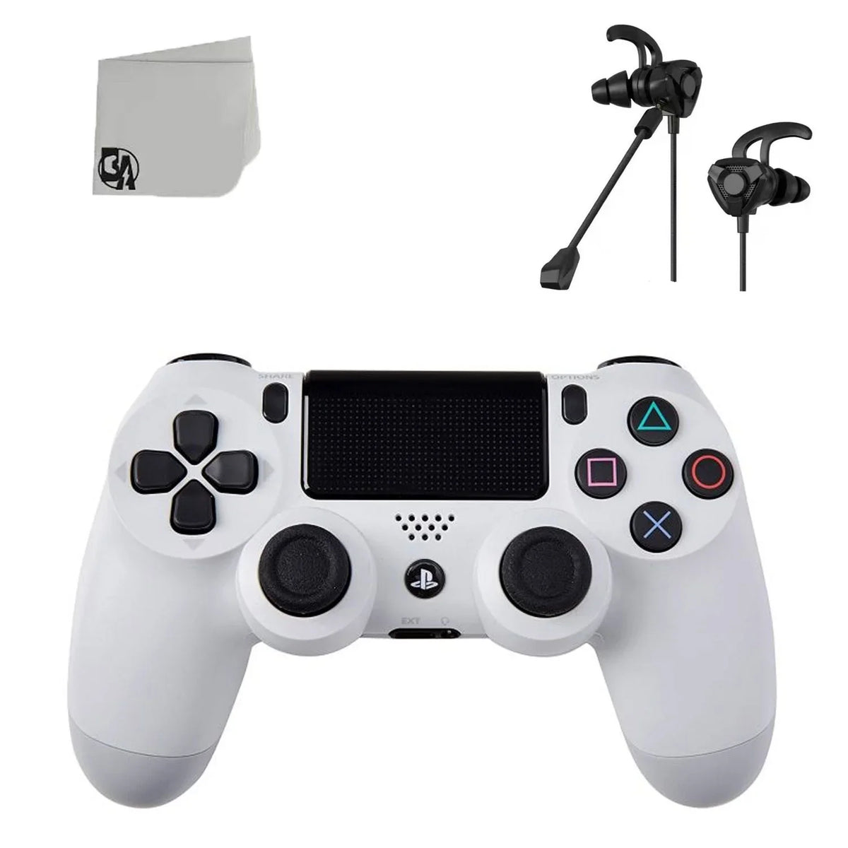 PS4 Earbuds AXTION DualShock - BOLT - With Controller Like New Bundle Included Wireless White
