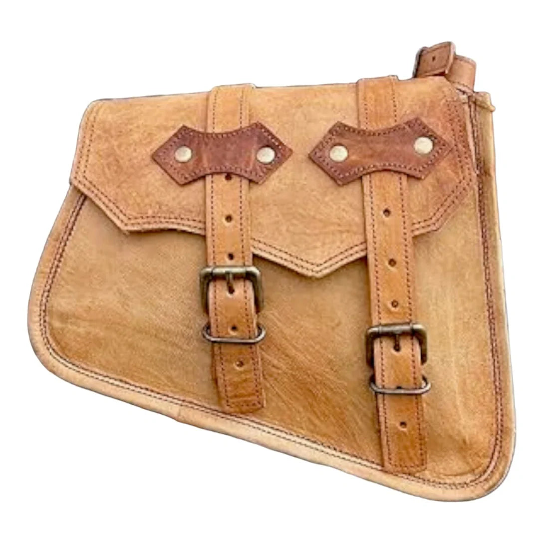 Rustic Saddle Leather Side Bag Brown Bike SAINTSTAG