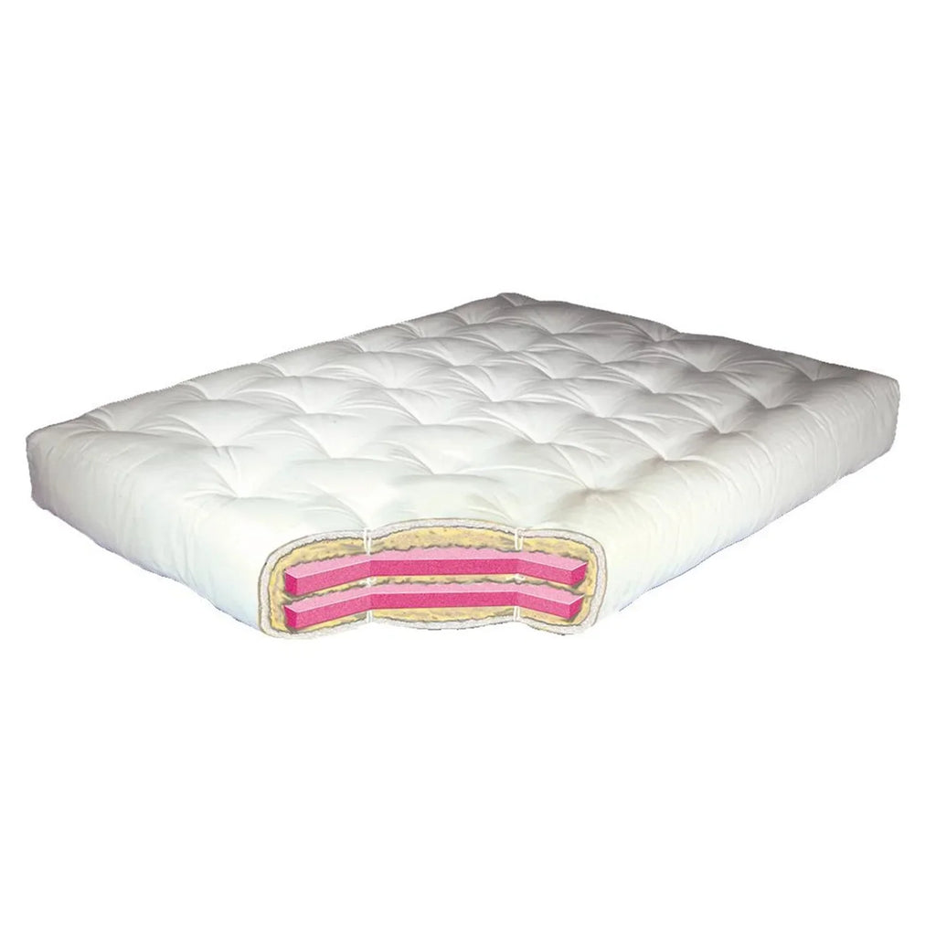 Chocolate Wrap #613 Microfiber,Material:Cotton,Quantity:1 Full Mattress-Color:Chocolate Microfiber Futon Wool 8"