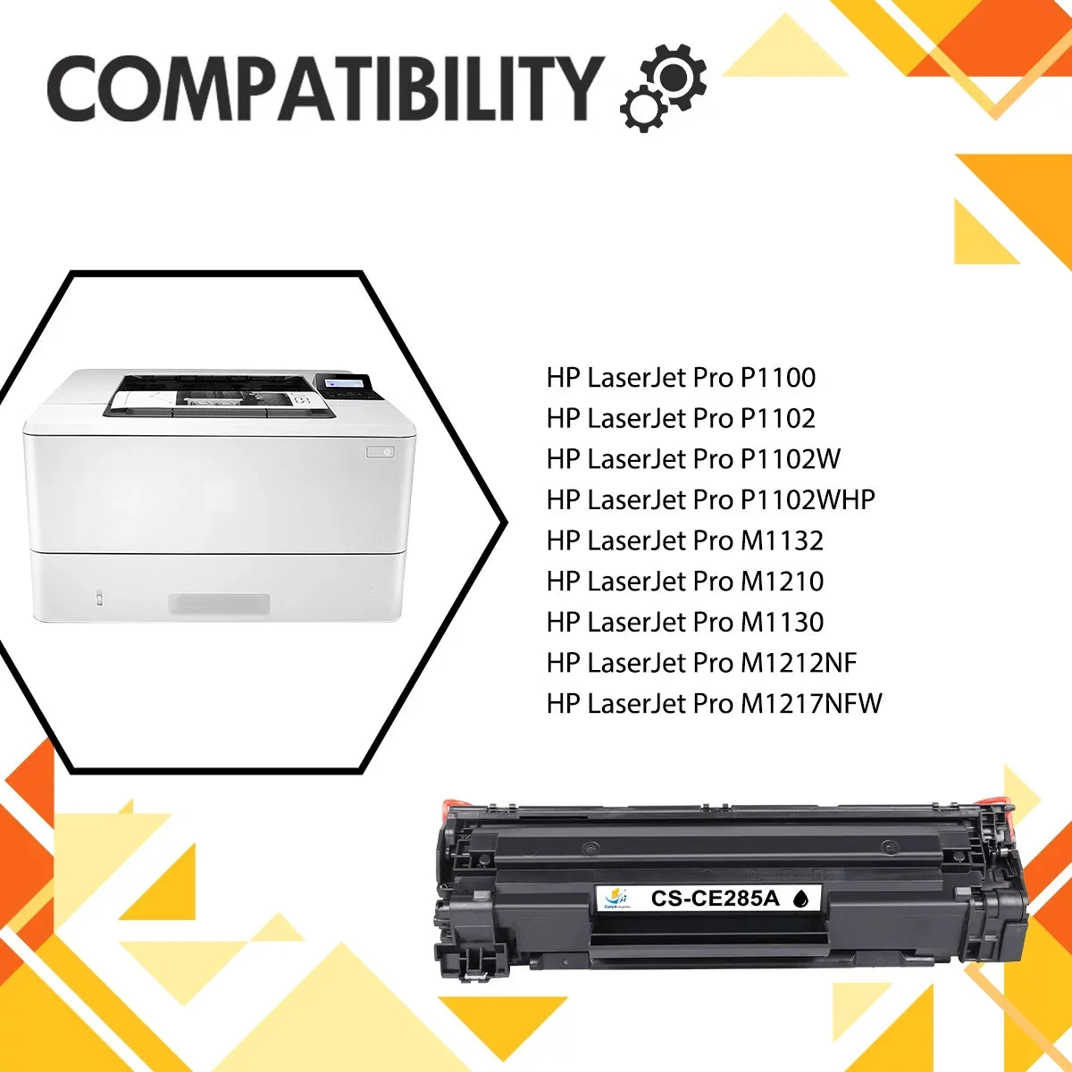 M1132 HP M1212nf Ink HP Pro Black for P1102w P1102whp 85A CE285A 2 LaserJet M1212 Series Printer M1217nfw for Cartridge Toner 85A CE285A P1005 MFP M1217 P1102 Compatible * M1210