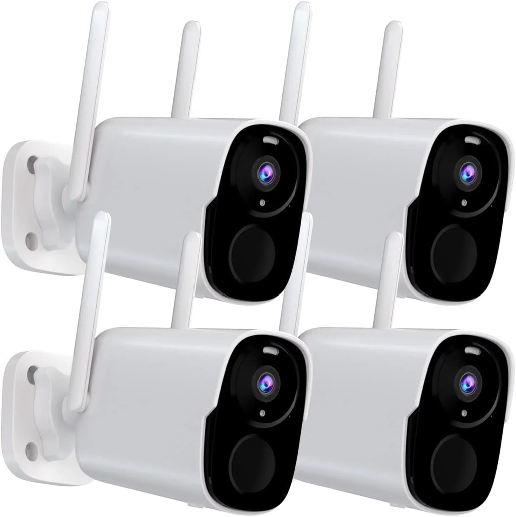 (up Security, Audio, Cloud/SD Cameras Spotlight 2-Way Detection - Color Night Vision with 4Pack 256G) 2K Wireless QHD Home WiFi Alarm Siren Camera to Wireless Motion AI Security Outdoor Cameras for