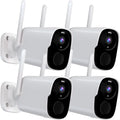 (up Security, Audio, Cloud/SD Cameras Spotlight 2-Way Detection - Color Night Vision with 4Pack 256G) 2K Wireless QHD Home WiFi Alarm Siren Camera to Wireless Motion AI Security Outdoor Cameras for