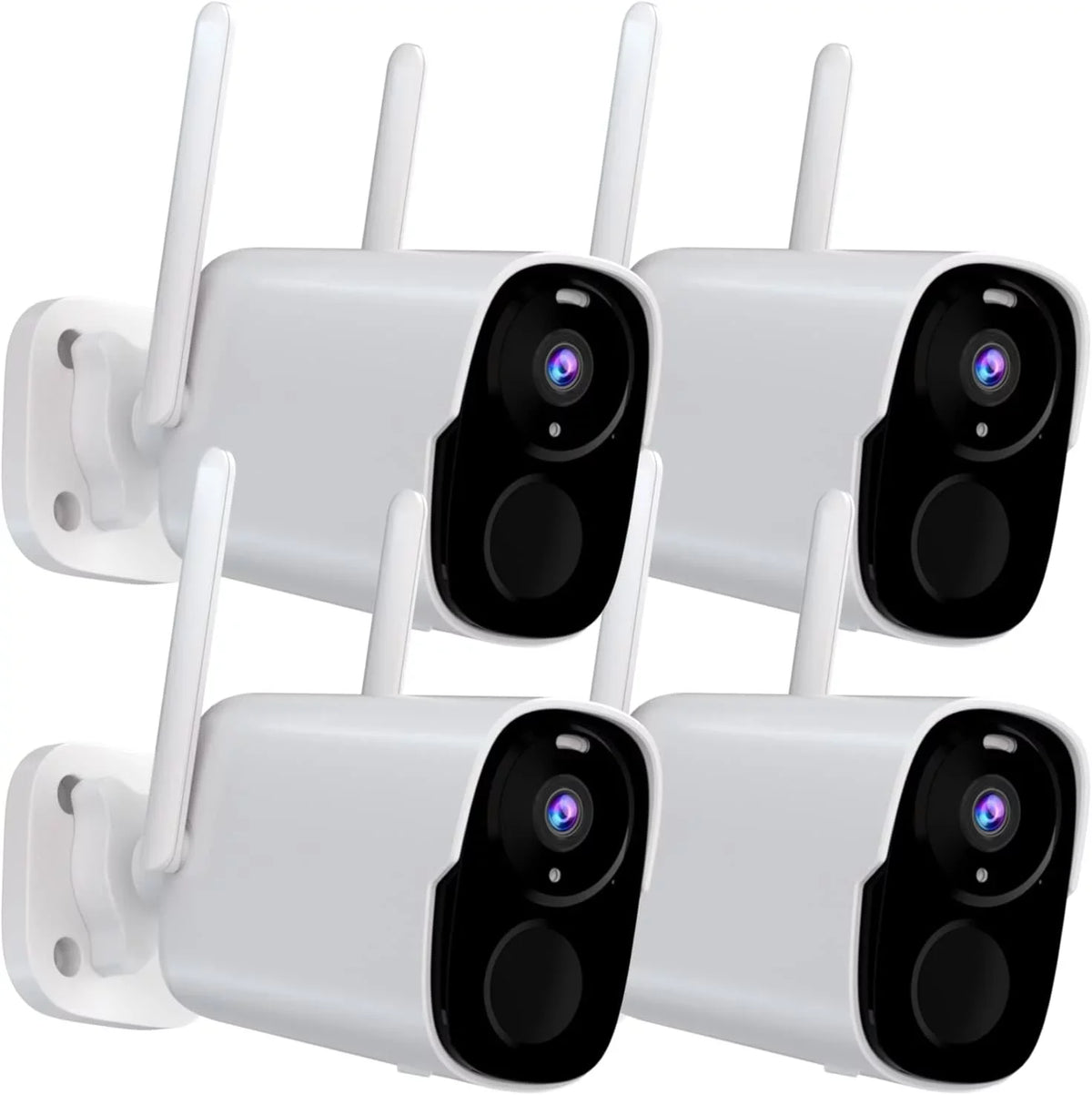 (up Security, Audio, Cloud/SD Cameras Spotlight 2-Way Detection - Color Night Vision with 4Pack 256G) 2K Wireless QHD Home WiFi Alarm Siren Camera to Wireless Motion AI Security Outdoor Cameras for