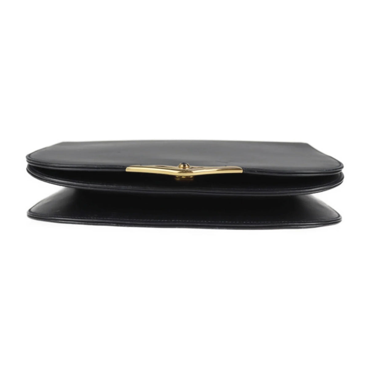 Pre-Owned line calf navy Cartier bag (Good) shoulder 2WAY dark CARTIER clutch leather sapphire