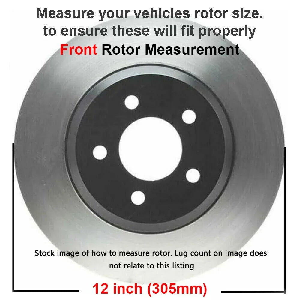 Rotors Ceramic Tahoe Disc 12'' Front Rotors for Silverado Drilled 12.78'' GMC Axle Safari Astro Brake Kit Yukon Replacement Brake Detroit 1500 and Slotted Brakes Pads: Chevy Sierra Rear -