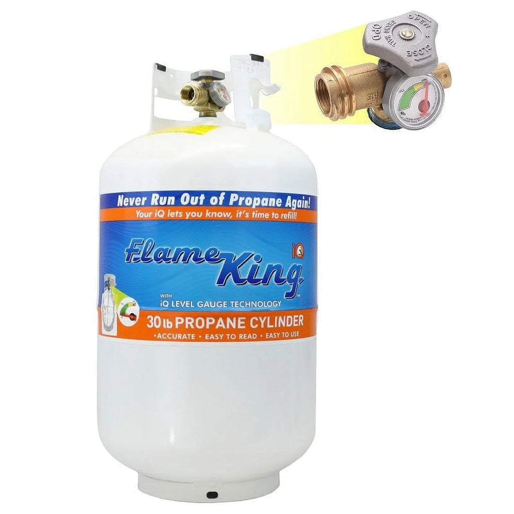 Gauge Fishing, Cylinder OPD Valve Activities, for Outdoor Tank and Grills Camping, BBQs, Propane & King White Flame Steel with and YSN330 30LB