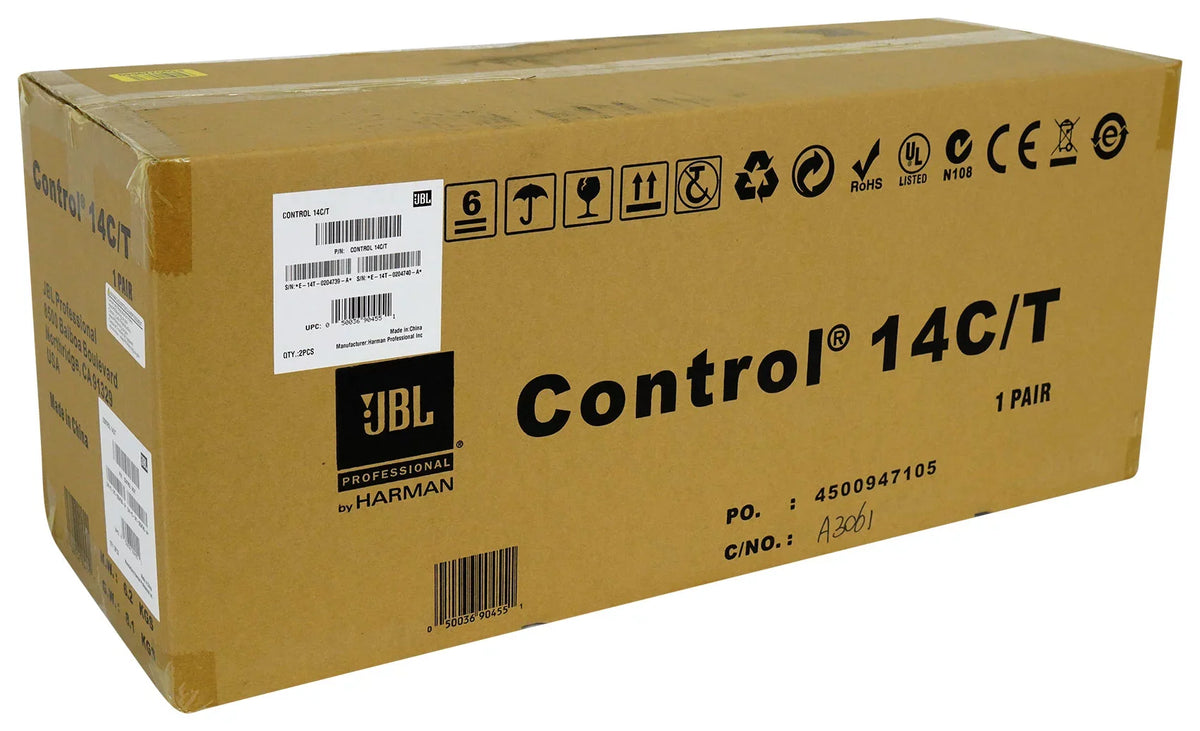 4" Amp For CONTROL In-Ceiling JBL Restaurant/Bar/Cafe Speakers+Receiver 6) 14C/T