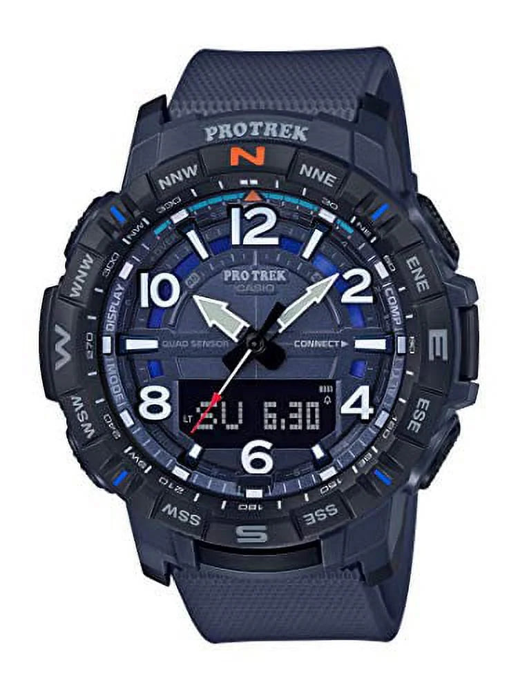 Bluetooth Resin Trek Blue, Connected Strap, Quartz PRT-B50-2CR) Pro (Model: Casio with Men's 22.2 Sport Watch