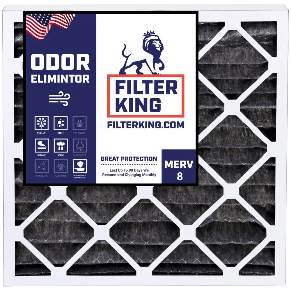 Filters Air x 21 IN A/C Filter x Size: 21x21x1a .75" Filter USA Furnace | MADE HVAC Actual 4-PACK Carbon | MERV | Pleated 8 21 | King