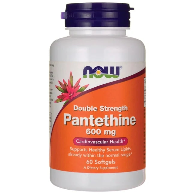 NOW A Softgels Supplements, 600 (Coenzyme Cardiovascular 60 mg, Precursor) Pantethine Double Strength, Health*,