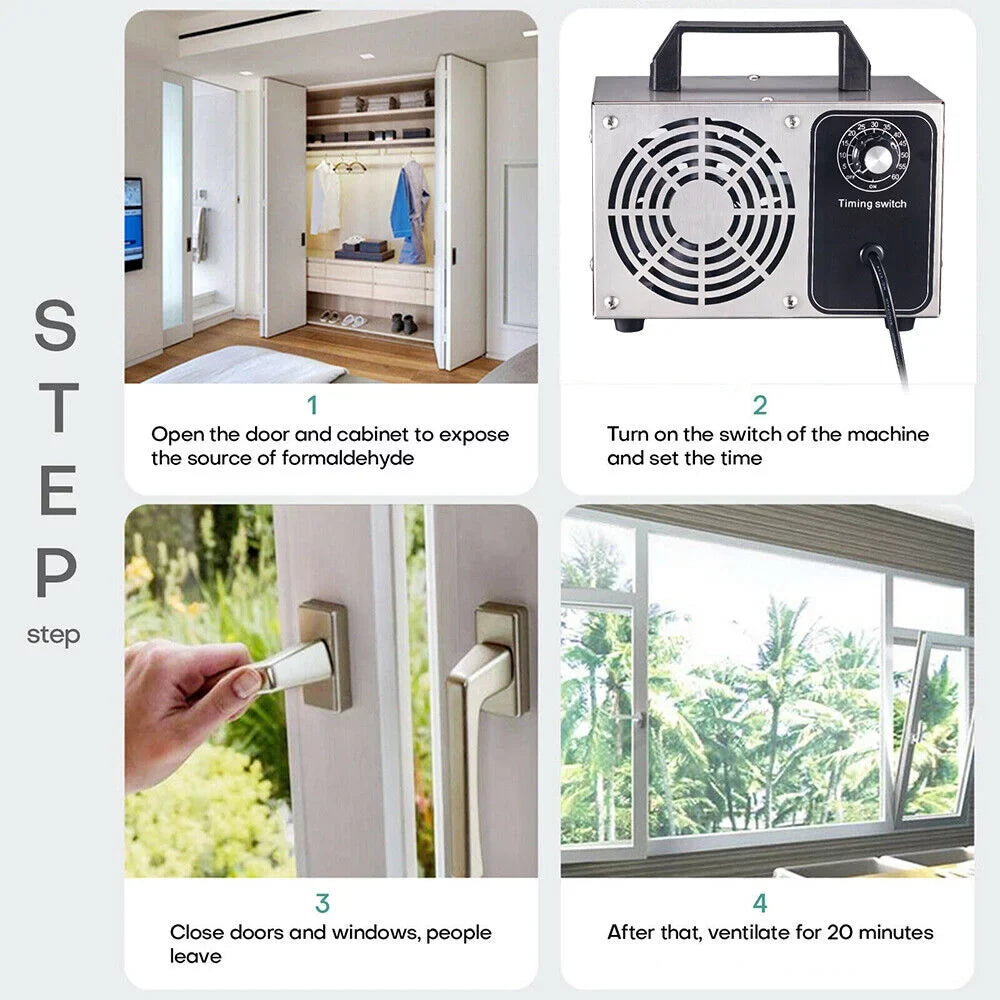 Glossy Steel Smoke, 41dB Kydely Powerful Ozone Room Ozone with Dust - Pollutants Finish & Eliminate Machine
