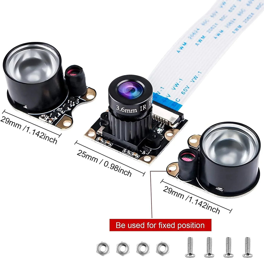 Compatible Night OV5647 Adjustable-Focus Video Camera Camera Vision 5MP Raspberry 4 Webcam 1080p Module Pi