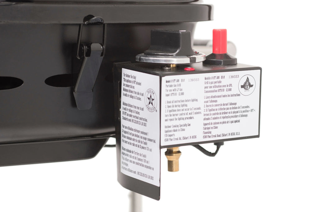 Motorhome Flame RV/Trailer King System, Bracket with Mounted Gas BBQ Grill YSNHT400 Grill Black,