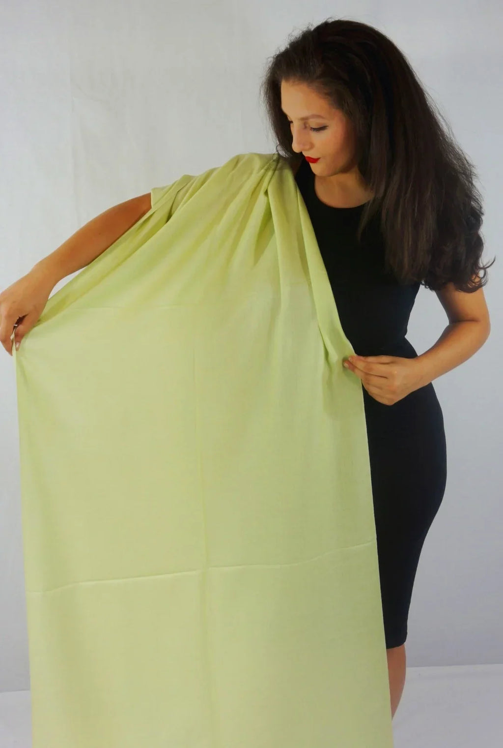 (Honey Green Shawl/Cashmere Scarf/Wool/Silk Dew Shawl) Shawl/Shawls/Scarf/Scarves/Wrap/Stole/Muffler/Cape/Ruana/Blanket/Throw/Pashmina Regular