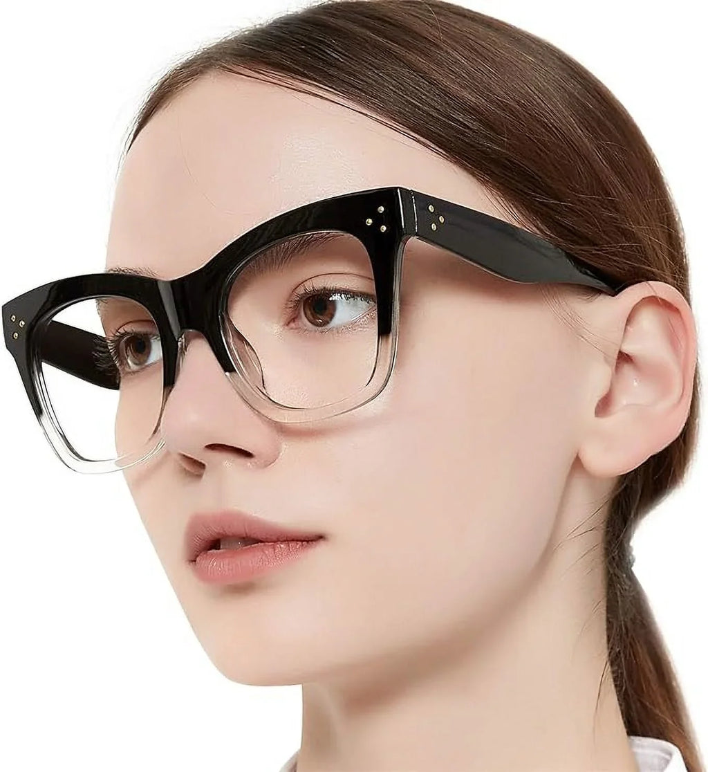 300 150 600 CHIARI Glasses Filter Light 350 200 Reader 400 500 6.0) Magnification 0 (Black-Clear, OCCI for 100 Blue Reading Computer Women 250