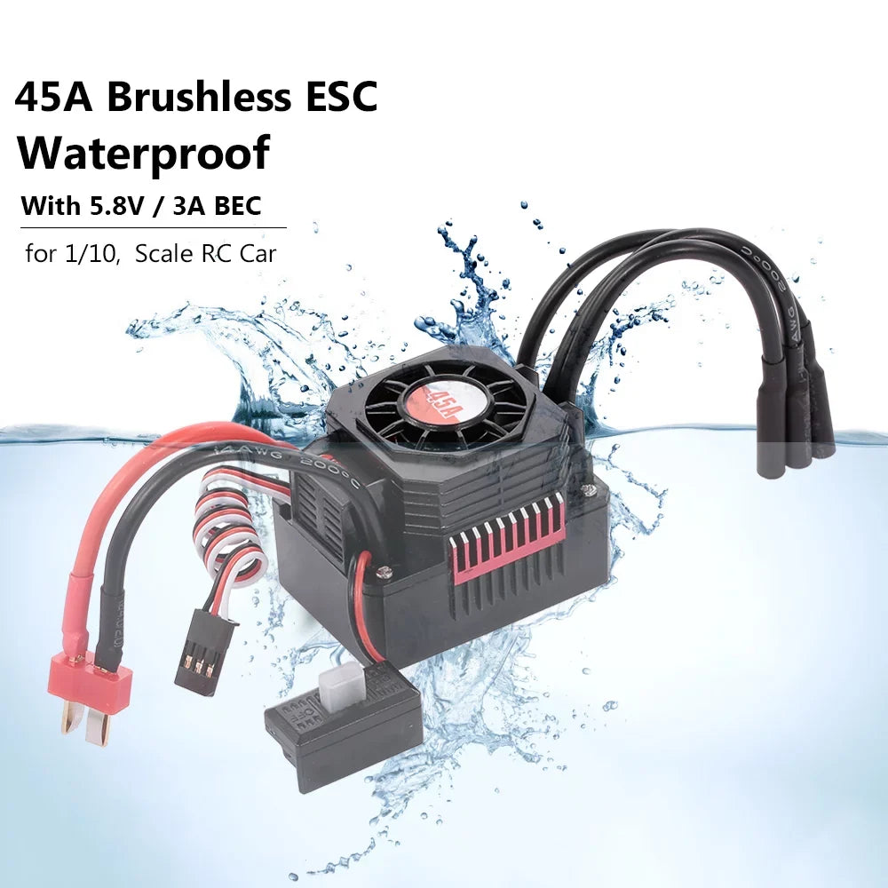 ESC Brushless Motor HOBBY Car Eccomum with BEC for SURPASS Waterproof 4370KV RC 45A F540 1/10 Truck