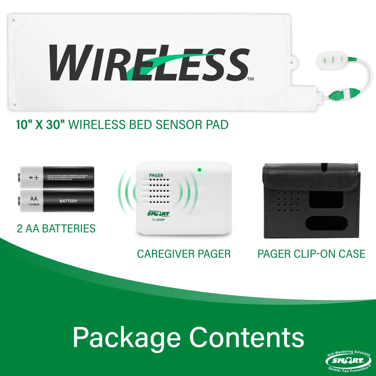 Fall Alarm Alerts Pager to Bed Prevention Sensor Pad with Pad Caregiver | x Alarm for Medical Alarm Bed for Range Up System Caregiver Smart Cordless and 30" | with Weight Bed Wireless 10" 300'