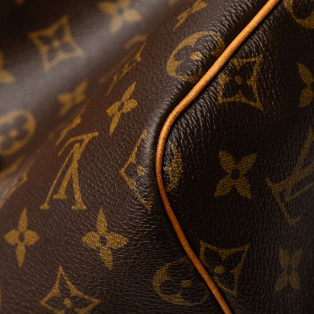 55 Authenticated Vuitton Louis Unisex WeekenderBag Monogram Keepall Brown Pre-Owned Travel Bag (Good) Canvas