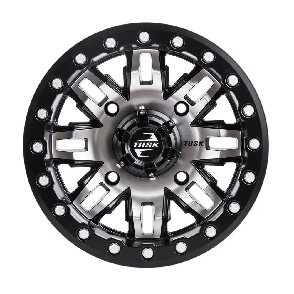 Teton For 2 14x7 YAMAHA 4.0 2022 Machined/Black 1000 3.0 RMAX + 4/156 Wheel Tusk Beadlock Sport Wolverine