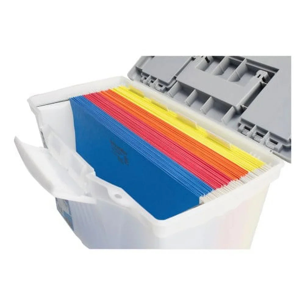 Lid, Portable Letter/Legal Organizer 12", x 14.5" Storex Filebox Clear/Silver with 10.5" Letter/Legal Files, x