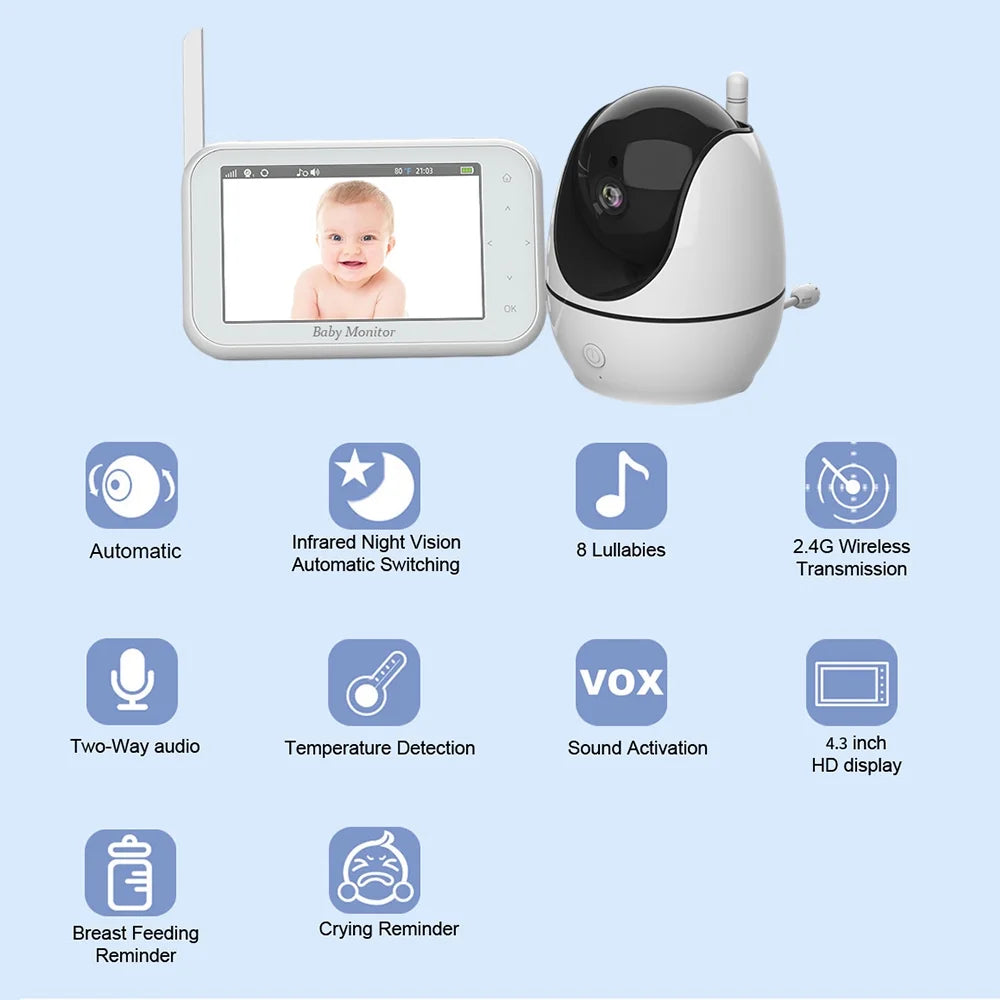 Motion Inch Wireless Camera,Function Camera inch Infrared - 2 Monitor Audio with Dazzduo Video Infrared 8 Screen 4.5 LCD Audio OWSOO Includes 4.5 2-Way - Loop 8 LCD 720P Vision Way LCD 4.5 Camera